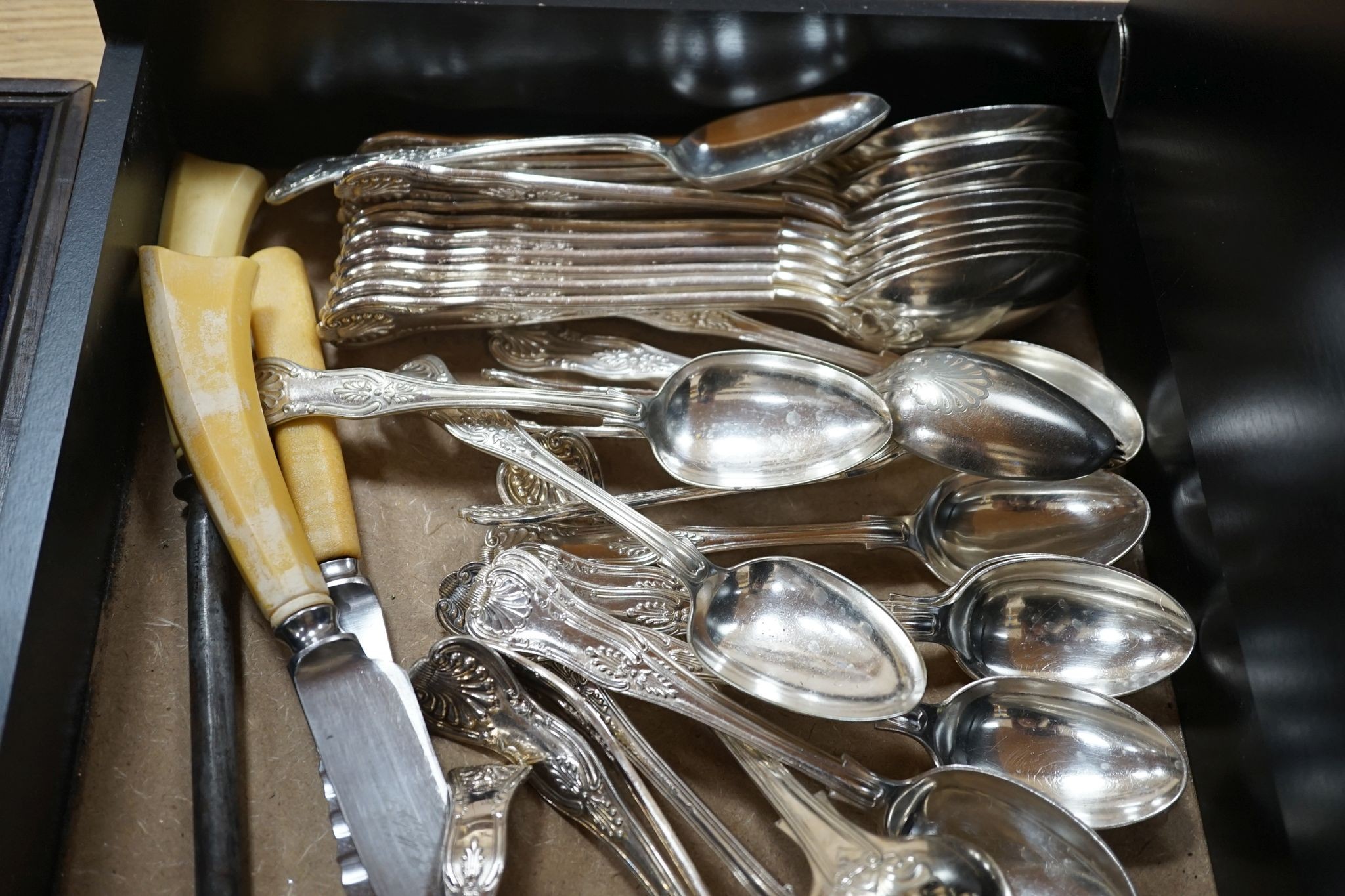 An extensive silver plated cutlery set